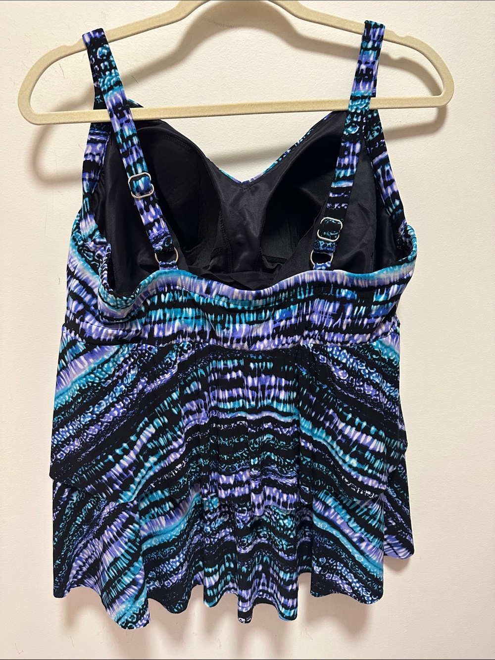 Blue & Black Printed Tankini Top - Picture 2 of 3